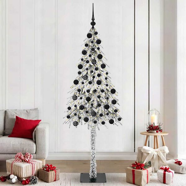 vidaXL Vianočný stromček s 300 LED-i Biela 210 cm PE a oceľ