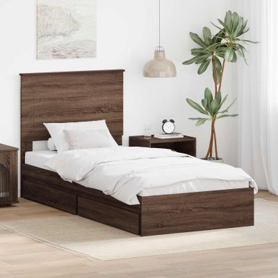 vidaXL Úložná posteľ Hnedý dub 75 x 190 cm Kompozitné drevo