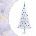 vidaXL Umelý vianočný stromček s 150 LED-i Biela 150 cm PVC a oceľ