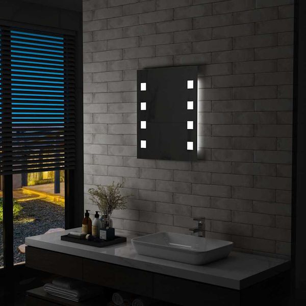 vidaXL Kúpeľňové nástenné zrkadlo s LED osvetlením 50x60 cm