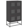 vidaXL Highboard Black 68x39x123 cm Oceľ