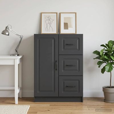 vidaXL Servírovacia skriňa Čierna 66 x 34,5 x 87 cm Kompozitné drevo