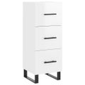 vidaXL Komoda lesklá biela 34,5x34x90 cm spracované drevo