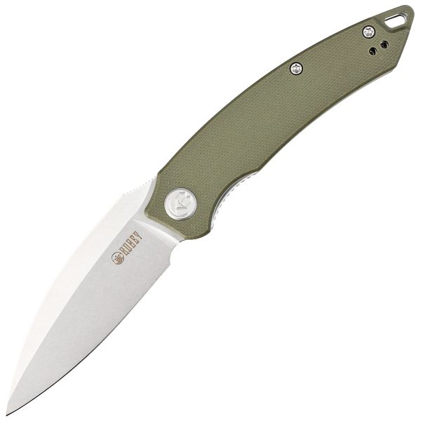 Kubey KU333E Leaf vreckový nôž 7,6 cm, Bead Blasted, zelená, G10, spona