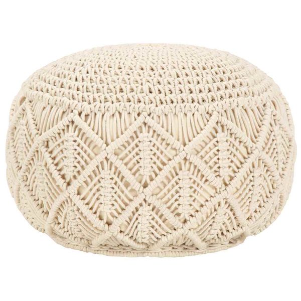 vidaXL Ručne vyrobená taburetka macrame 45x30 cm, bavlna
