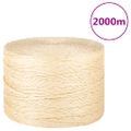 vidaXL Lano 100 % sisal 3 mm 2000 m