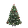 vidaXL Umelý vianočný stromček s 150 LED-i Zelená 150 cm PE a PVC