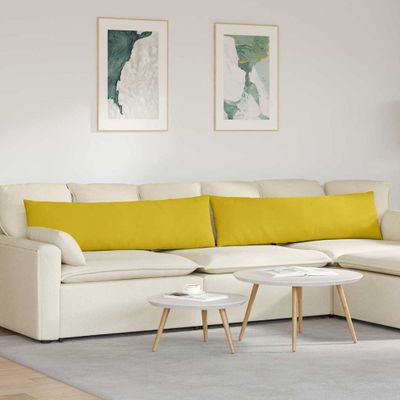 vidaXL Vankúše na pohovku 2 pcs Žltá 145 x 40 cm Kordúrová tkanina