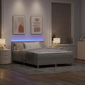 vidaXL LED box s pružinami Sivohnedá 140 x 200 cm látka