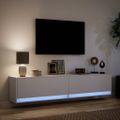 vidaXL TV nástenná skrinka s LED biela 180x31x38 cm