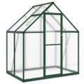 vidaXL Skleník so základovým rámom zelený 169x114x195 cm hliník