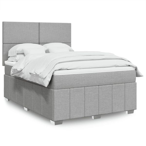 vidaXL Boxspring posteľ s matracom bledosivý 140x190 cm látka