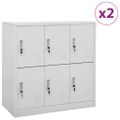 vidaXL Uzamykacie skrinky 2 ks bledosivé 90x45x92,5 cm oceľová