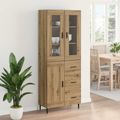 vidaXL Highboard 2 ks Remeselný dub 69,5 x 34 x 180 cm