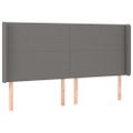 vidaXL Čelo postele s LED tmavosivé 183x16x118/128 cm látka