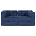 vidaXL Modulová pohovka 2 ks Látka Indigo 140 x 70 x 56 cm