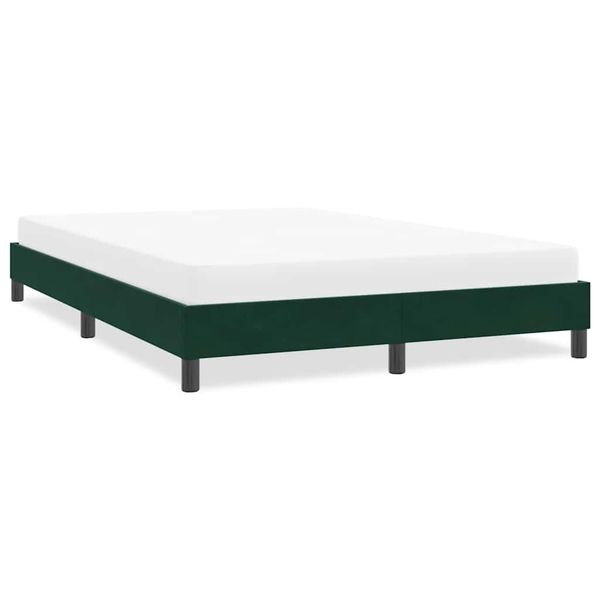 vidaXL Rám postele bez matraca Tmavo zelená 140x220 cm Zamat