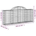 vidaXL Oblúkové gabionové koše 8 ks 200x30x80/100cm pozinkované železo