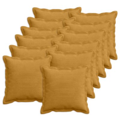 vidaXL Poťah na podložku 12 ks HOUTEN Žltá 40 x 40 cm manšestr