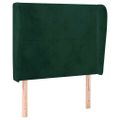 vidaXL Čelo postele so záhybmi tmavozelený 93 x 23 x 118/128 cm zamat
