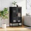 vidaXL Highboard Black 68x39x123 cm Oceľ