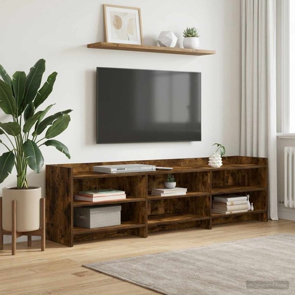 vidaXL TV skrinka 168 x 33 x 47 cm Dymový dub Kompozitné drevo