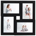 vidaXL Kolážový fotorámik na 4 fotky (10x15 cm) čierny MDF