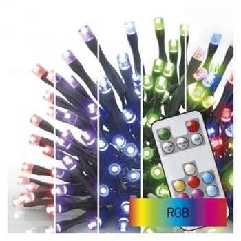 LED vianočný reťaz, 10 m, vonkajší aj vnútorný, RGB, ovládač, programy, časovač