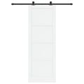 vidaXL Posuvné dvere Biela a čierna 83 x 232 cm Borovicový masív