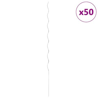 vidaXL Špirálové opory na rastliny 50 ks, 170 cm, pozinkovaná oceľ