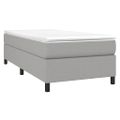 vidaXL Posteľný rám s boxspringom bledosivý 90x190 cm látka