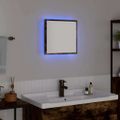 vidaXL Zrkadlo do kúpeľne s LED Dymová dub 40 x 37 x 8.5 cm