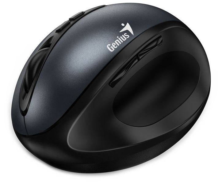 GENIUS Ergo 8300S Iron Grey/ vertikální/ 1600 dpi/ bezdrátová/ 7tlačítek/ tichá/ kovově šedá Myš, bezdrátová, optická, vertikální, 1600DPI, 7 tlacítek, tichá, cerno-šedá