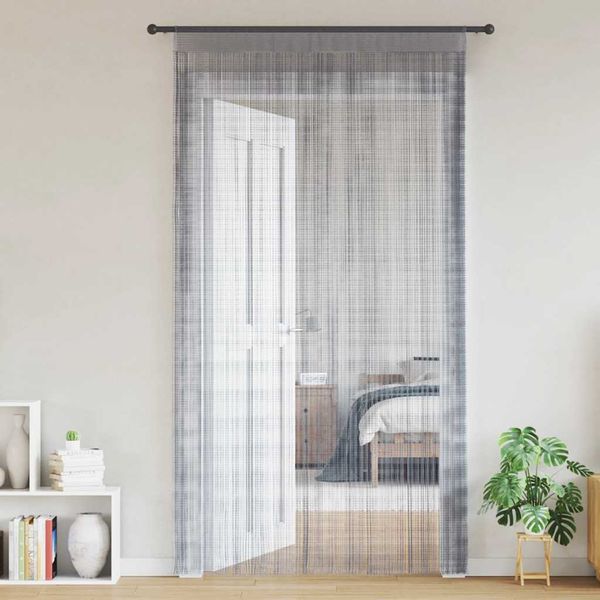 vidaXL Šnúrkový záves, 2 ks, 100x250 cm, svetlosivý