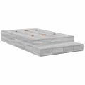 vidaXL Rám postele s úložným prostorem so zásuvkou Sivý Sonoma 120 cm