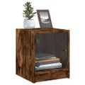 vidaXL Nočné skrinky so sklenenými dverami 2 ks dymový dub 35x37x42 cm
