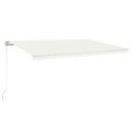 vidaXL Ručne zaťahovacia markíza s LED 500x300 cm krémová