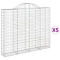 vidaXL Oblúkové gabiónové koše 5ks 200x30x160/180cm pozinkované železo