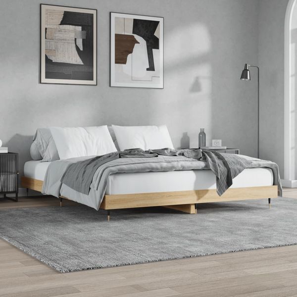 VidaXL Rám postele bez matraca Dub Sonoma 200x200 cm Konštrukcia dreva