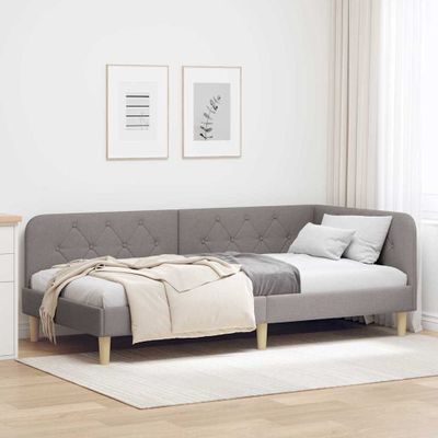 vidaXL Rohový rám postele Sivohnedá 90 x 190 cm látka