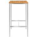 vidaXL Barový stôl 120x60x105 cm akáciový masív a nehrdzavejúca oceľ