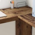 vidaXL Rohový stôl Staré drevo Kompozitné drevo 140 x 113,5 x 75 cm