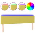 vidaXL Čelo postele s LED zelené 160x5x78/88 cm látka