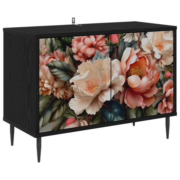 vidaXL TV skrinka BORNE 69 x 33 x 50,5 cm Čierny dub Kompozitné drevo
