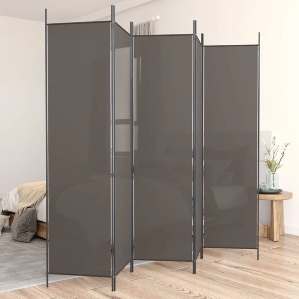 vidaXL 5-panelový paraván antracitový 250x220 cm látkový