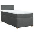 vidaXL Posteľný rám boxsping s matracom tmavosivý 80x200 cm látka