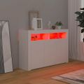 vidaXL Komoda s LED svetlami biela 115,5x30x75 cm