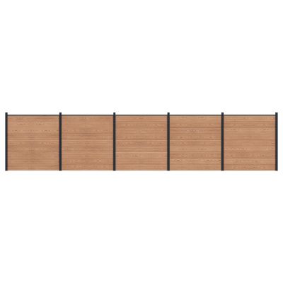vidaXL Súprava plotov 5 pcs 872 x 186 cm WPC a hliník Hnedá