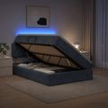 vidaXL LED úložná posteľ s matracom Tmavosivá 120 x 200 cm Zamat