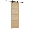 vidaXL Posuvné dvere Prírodná a čierna 83 x 232 cm Borovicový masív